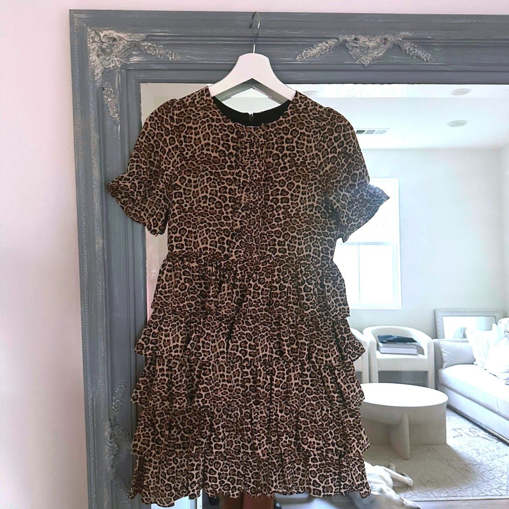 NWT Bardot‎ Junior Girls Tia Rara Tiered Dress Leopard Print Ruffle 18